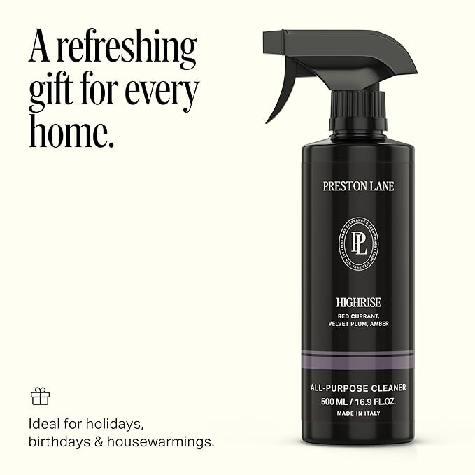 Preston Lane Luxury All-Purpose Cleaner, Highrise Scent | Bio-Based Multi-Surface Spray | Streak-Free Finish, Lifts Dirt, Smudges & Grease | Vegan & Cruelty-Free