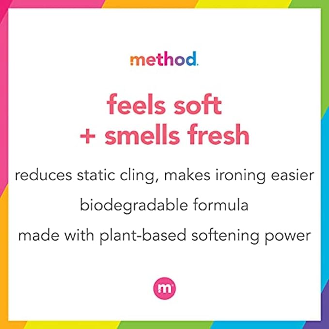 Method Fabric Softener; Beach Sage; 53.5 Ounces; 45 Loads; 4 pack; Packaging May Vary