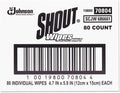SC Johnson Shout 686661 Wipe & Go Instant Stain Remover, 4.7 x 5.9, 80 Packets, Pack of 1