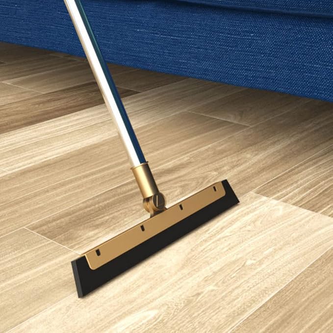 GANAZONO Broom Dustpan Scraper Set Long Handle Stand Up Broom Combo Dustpan for Home Kitchen Room Office Lobby Floor