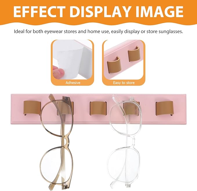 VICASKY Wooden Sunglasses Storage Organizer Rack Wall-Mounted Eyewear Holder for Entryway and Bedroom, Multiple Glasses Display Stand, Space-Saving Eyeglass Organizer