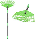 Plastic Rake for Leaves, 23 Tines 16" Wide Plastic Lawn Gravel Shrub Leaf Rake for Leaves and Grass, Thatch Garden Rakes for Yard Heavy Duty Long Handle 35-55"