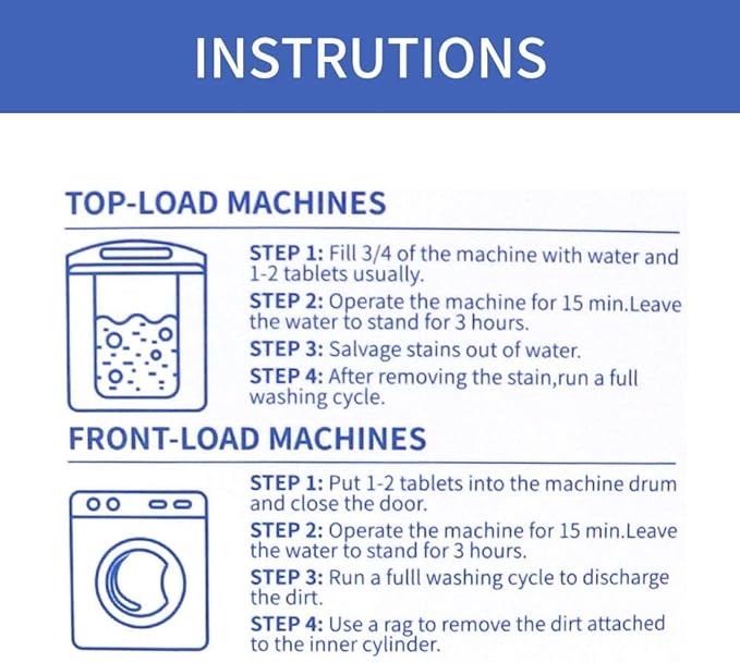 NATRUTH 30 Pack Washing Machine Cleaner Tablets, Solid Washer Deep Cleaning Tablet, Clean Inside Drum And Laundry Tub Seal