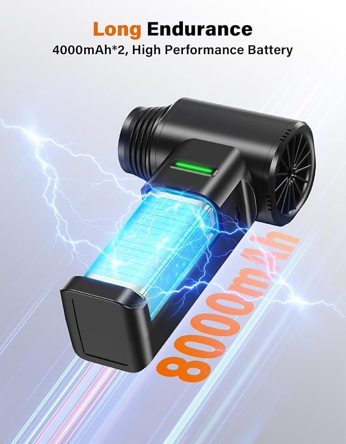 Compressed Air Duster, 300000RPM 500g Max Wind Pressure Cordless Rechargeable Electric Air Duster, Canned Air Duster for Computers, 4-Gear Turbo Dust Blower for Keyboard PC Outdoor Car