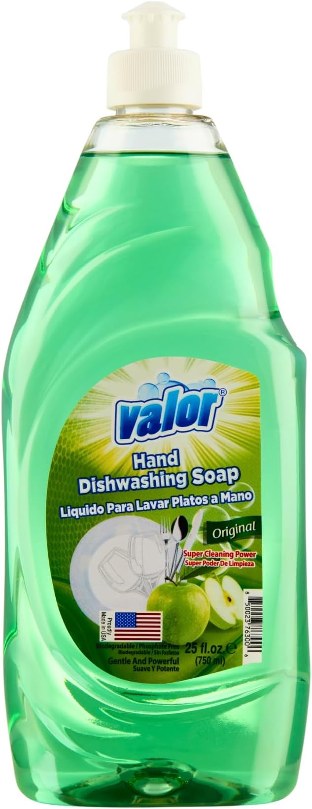 Valor Dishwashing Liquid, 25 fl oz – Dish Soap for Kitchen & Bathroom, Grease-Fighting, Gentle on Hands, Fast Rinse, Eco-Friendly Biodegradable Formula (25.5 oz (Pack of 6), Original)