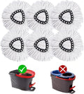 Matthew Cleaning 6Pack White Microfiber Spin Mop Replacement Head Compatible with EasyWring Spin Mop Replace Head-EasyWring High Absorbency,Machine Washable,Microfiber Spin Mop Refills