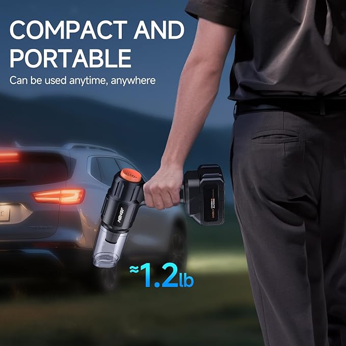 MBNGF Car Vacuum Portable Cordless,35000PA High Power Suction & Blower, Handheld Vacuum Cleaner for Car, Home, Desktop, Keyboard,Birthday Gifts for Men Dad Husband(Midnight Black)