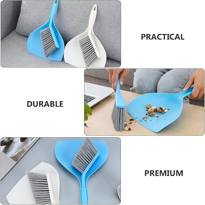 GLEAVI Mini Broom and Dustpan Set, Compact Household Pet Cleaning Tool, Desktop Sweeping Accessory for Home and Office, Portable Handheld Cleaning Supplies