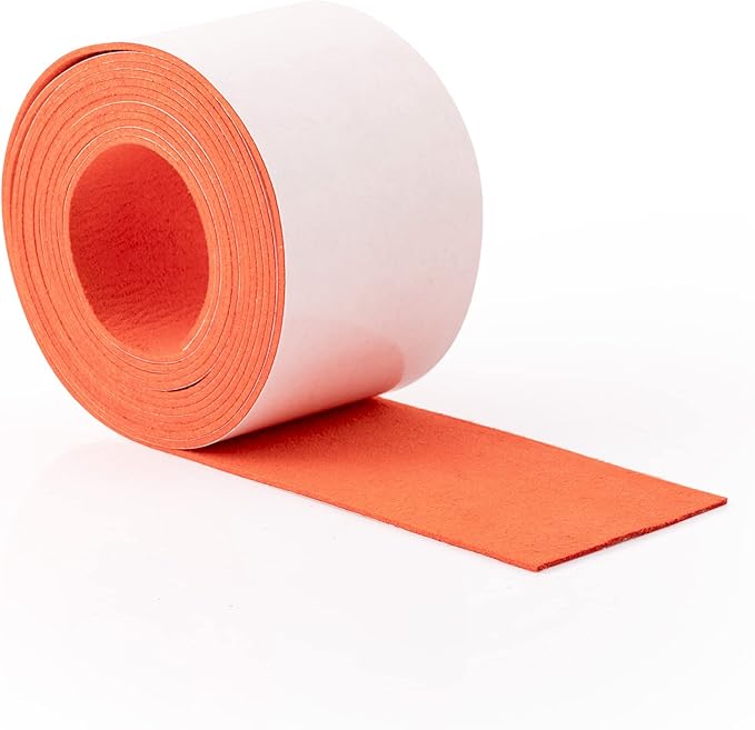 FOSHIO Micro Fiber Felt for Squeegee Edge Wrapping 2 Meters Length - Orange Suede Felt to Cover The Edges of Hard Card Squeegees