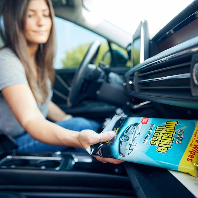Invisible Glass 90161-6PK Large Glass Cleaning Wipes for Streak-Free Windows, Mirrors, and Glass, Lint-Free, Ammonia-Free, Tint-Safe, for Home and Auto, Flat Pack, 28 Count (Pack of 6)