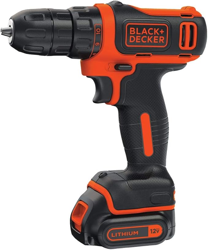 BLACK+DECKER 12V MAX Drill & Home Tool Kit, 60-Piece (BDCDD12PK)