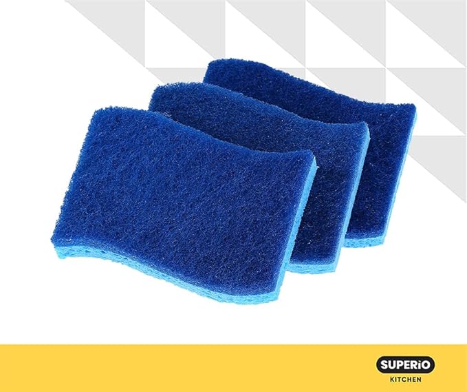 Kitchen Sponges for Washing Dishes, Non-Scratch Cellulose Dish Scrub Sponges, Cleaning Sponges for Household Use, Safe Cleaning Products, Kitchen Sponges Pack of 24, by Superio