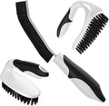 Scrub Brush Set, Heavy Duty Scrub Brushes Crevice Cleaning Brush with Stiff Bristles, 3 Different Brushes Included for Household Use, Grout, Tile, Bathroom, Kitchen, Bathtub, Floor