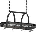 CHOEZON Hanging Pot Rack, Pot Hanger for Kitchen, Ceiling Mounted Pot Holder, Cookware Organizer with 12 S-Shaped Hooks, for Pot, Pan Storage, Space-Saving, Charcoal Black and Black TPR08BCC1