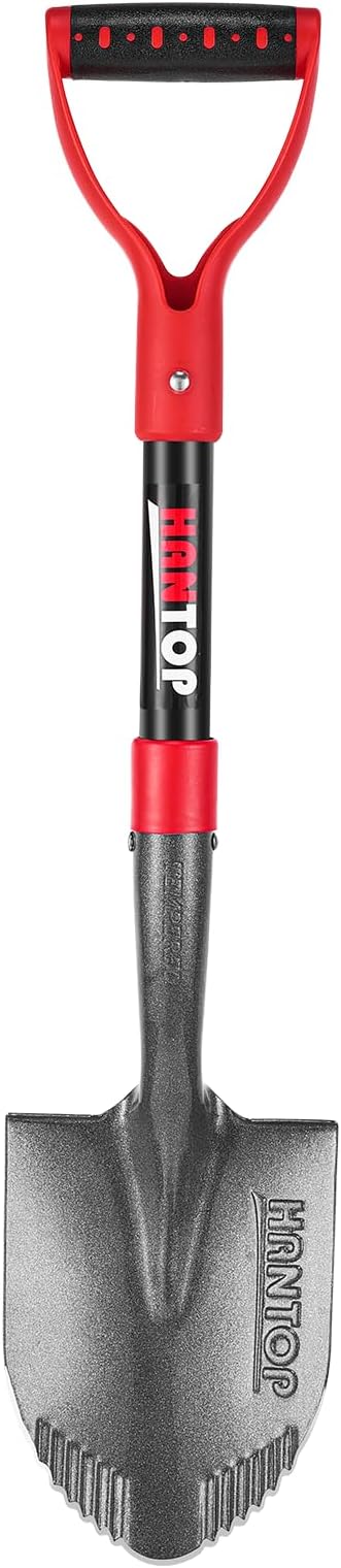 Mini Shovel Garden Small Digging Shovels with Fiberglass Handle for Digging, Camping, Survival, Kids, Car Use, 28 inches