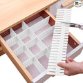 Drawer Divider Adjustable Diy Storage Organizer Separator for Tidying Clutter Cutlery Makeup Clothes of Dresses, Desk & Box in Kitchen Bathroom Bedroom Office (Cut at Will) (White 32PCS)