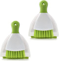 Small Hand Dust Pan and Brush - Small Broom and Dustpan Set, Mini Broom and Dustpan, Compact Dustpans and Brush for Home Cleaning, Sofa, Desk, Guinea Pig Cage, Cat Litter, etc. (Green 2 Set)