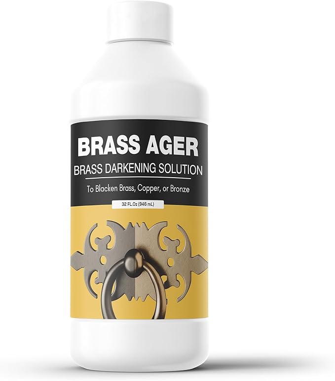 Brass Patina Solution - Copper Blackener, Metal Finish to Blacken, Copper, Bronze Parts - Black Patina for Brass - 1 Quart