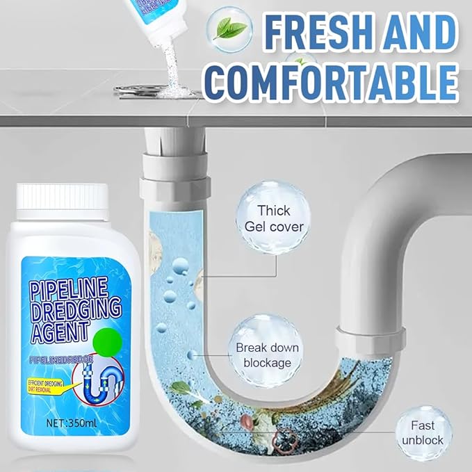 Pipeline Dredging Agent, 2025 New Powerful Powerful Pipe Dredging Agent for Bathroom Kitchen Sink And Drain Cleaner (3PCS)