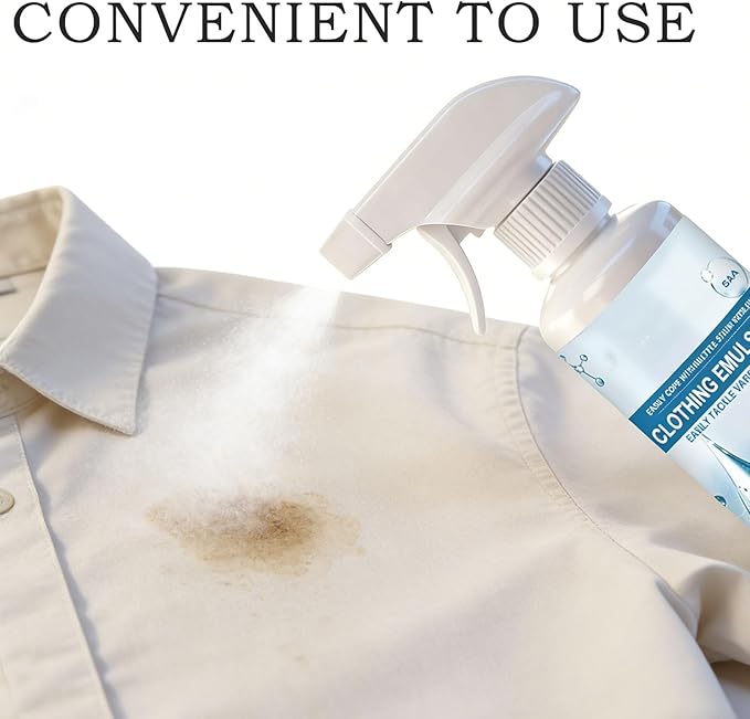 Clothing Emulsifier Stain Remover, Non Ionic Emulsifier Stain Remover, 10oz Clean Shop Non-Ionic Laundry Pre-Treatment Spray for Grease, Oil, Food on Clothes & Shoes (308ml)