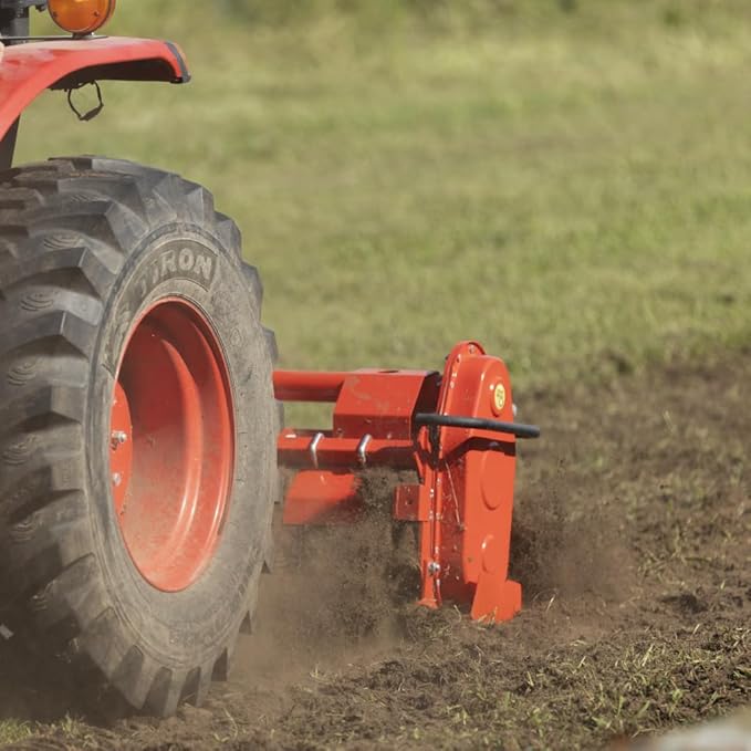 48" Rotary Tiller – Gear-Driven 3-Point Tiller for Tractors 20-35 HP, 36 Heavy-Duty Tines, Max 6.89” Depth – PTO Powered Category 1 Tiller for Gardens, Farms & Landscaping