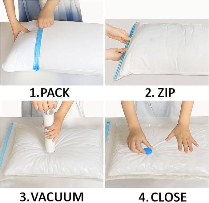 Vacuum Storage Bags with Electric Pump and Hand Pump,8 Pack Vacuum Seal Bags for Clothing,Space Saver Bags for Travel and Home(Jumbo 80 * 100)