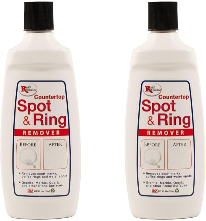 Rock Doctor Spot & Ring Remover, Works on Granite, Marble, Countertop & Quartz, Hard Water Mark & Spot Remover, Remove Coffee & Scuff Mark, 14 oz. Pack of 2