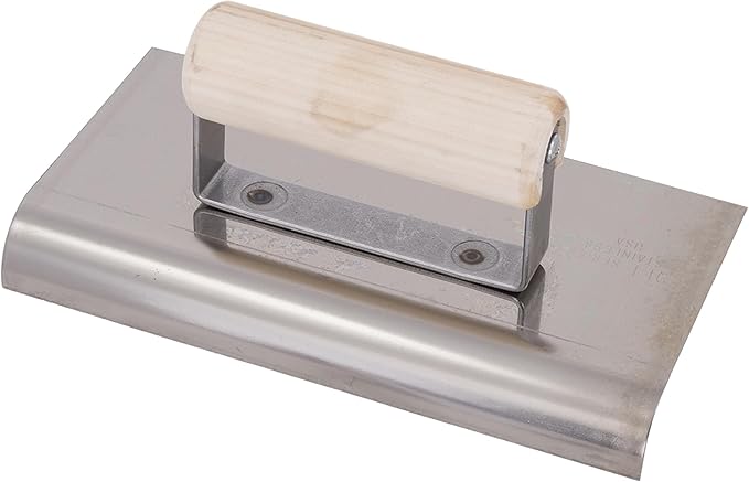 MARSHALLTOWN QLT Stainless Steel Hand Edgers, Wood Handle Material, 203mm Length, 102mm Width, 19mm Radius, 22mm Lip, Made In The USA, CE520S