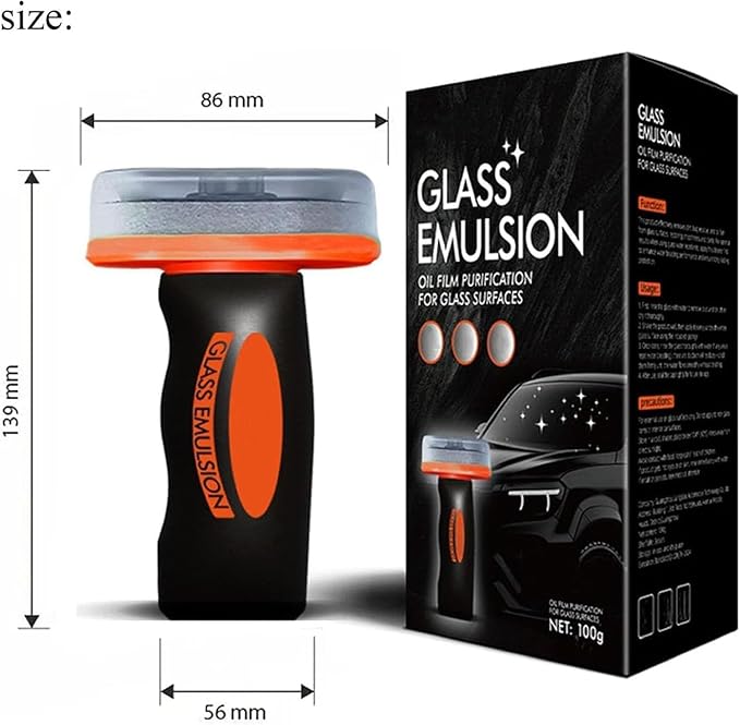 Q4 Glass Cleaner Guard, Multi‑surface Oil Film Cleaning Brush for Auto & Household 𝐆lass – Glass Cleaning Board, G𝐥ass Emulsion Cleaner, Q4 𝐆lass Guard, Oil Film Remover for Car Windshield (1pcs)