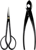 Wazakura Japanese Bonsai Tool Kit Made in Japan - Satsuki Scissors 7inch(180mm) + Concave Branch Cutter 8inch(200mm) Gift Box Set