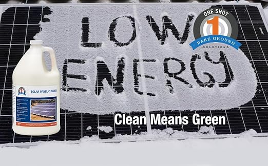 BareGround Solutions 1 Shot 1S-CSPC Glass & Solar Panel Cleaner Concentrate,Remove Oils,Fingerprints & Water Spots,Pro Streak-Free Ultra Quick Dry, Remove Dirt- Dust -Makes 32 Gallons,1 Gallon-2 PACK