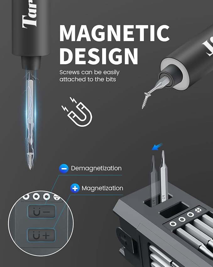 Electric Screwdriver, 4V Precision Screwdriver Set, 49-in-1 Cordless Power Screwdriver, USB-C Cable, Max 3.5 N.m Torque, Compact Magnetic Tool for Phone Camera Laptop Electronics Home Repair
