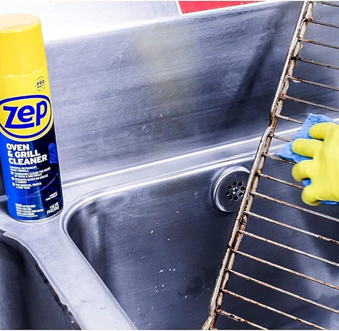 Zep Heavy-Duty Oven and Grill Cleaner - 19 oz (Case of 4) ZUOVGR19 - Dissolves Grease on Contact, on Burners, Grates and Drip Pans