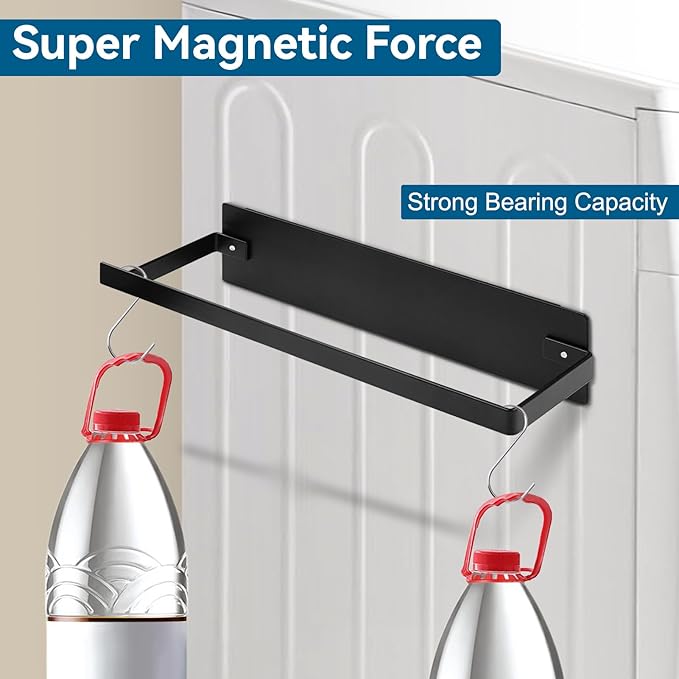 Magnetic Hanger Holder for Dryer/Washer Laundry Room, sunoyar Strong Magnetic Hanger Storage Organizer Holds up to 40 Metal Hanger Large 1Pack Black