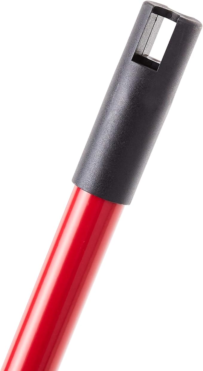 Amazon Basics Angle Broom With Metal Handle for Floor Cleaning and Sweeping, 11 inches Wide, 6-Pack, Black & Red