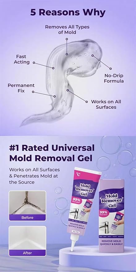 Household cleaning gel, removes dirt and odors, suitable for bathroom and kitchen tile grout, strong penetration, safe formula, won't damage surfaces (2-pack) (2)