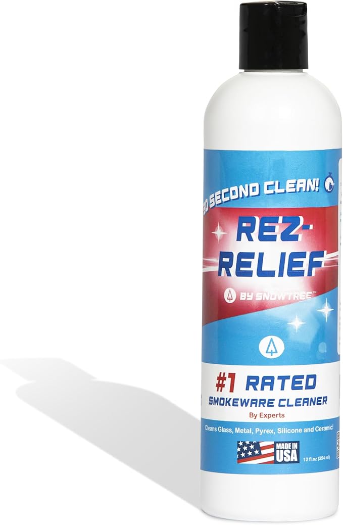 SNOWTREE - Rez Relief Glass Cleaner Solution for Glass, Ceramic, Metal & Silicone - 3 Pack 12 Fluid Oz Bottle - Refreshing Citrus Scent Glass Cleaner Liquid - Removes Stains & Smells