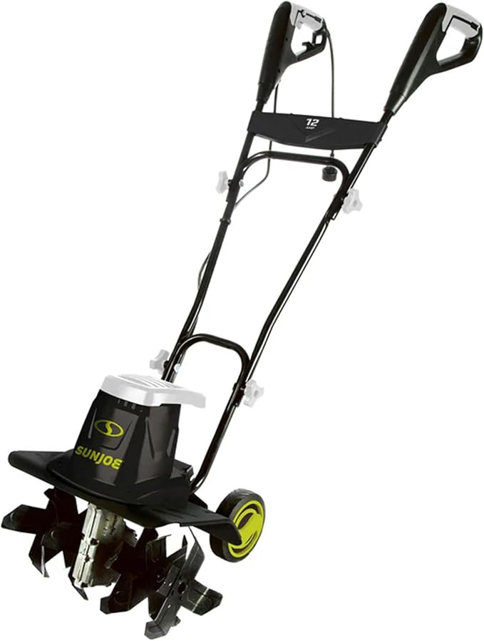 Sun Joe Corded Electric Garden Tiller & Cultivator with Steel Tines, 16 Inch, 12-Amp Motor - Heavy-Duty Tilling Machine for Lawn, Yard, and Gardening Care, TJ603E