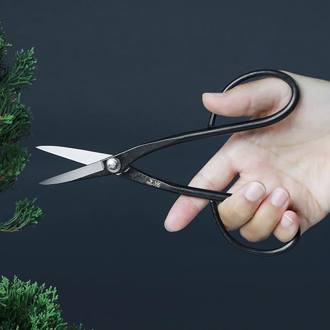 Wazakura Yasugi Steel Series Satsuki Bonsai Trimming Scissors, Made in Japan 7inch (180mm), Japanese Garden Snip Tools, Bonsai Tree Branch Leaf Pruning Shears - Yasugi Steel Satsuki Scissors