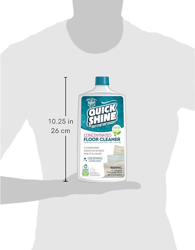 Quick Shine Multi Surface Concentrated Floor Cleaner 27oz Use on Hardwood, Laminate, Luxury Vinyl Plank LVT, Tile & Stone Dirt Dissolving & Powerful Cleaning Makes 27 Gallons