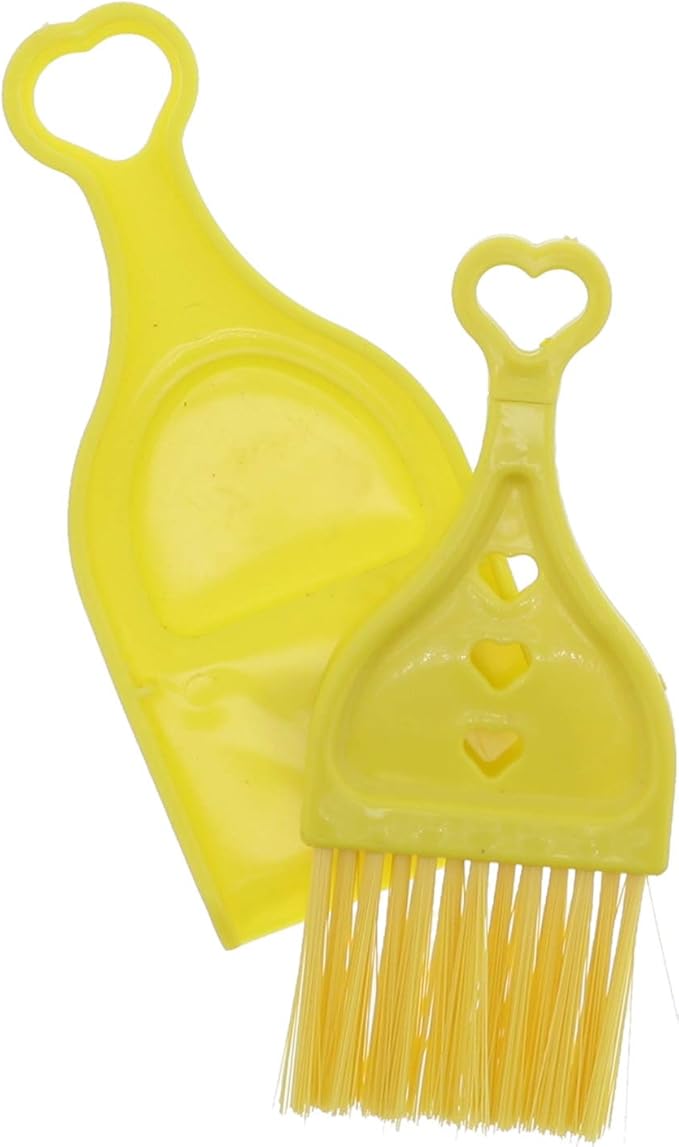 Yellow Mini Dustpan with Brush - Set of 2
