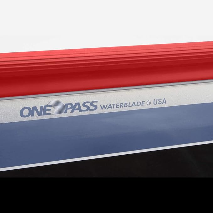 One Pass Classic 12" Waterblade Silicone T-Bar Squeegee Red - Made in USA (Red)