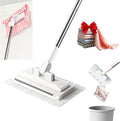 Snap Grip Mini Mop, Zero-Touch Gap Dust Cleaner with 39in Lazy Mop Stick & Locking Head, Disposable Dust Mop for House Wall Bathroom Toilet Corners Multi Surface Cleaning with 5 Cloths