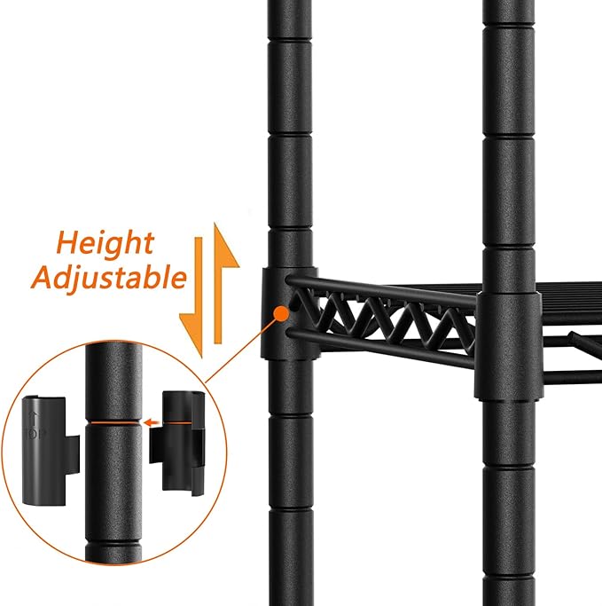 Soywey 3-Shelf Adjustable Heavy Duty Storage Shelves,36" Wx14 Dx35.8 H Metal Organizer Wire Rack for Laundry Bathroom Kitchen Pantry Closet Garage Shelving Black