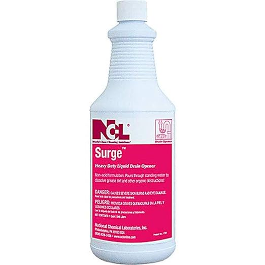 National Chemical Laboratories 1164Z75CS, Surge Heavy Duty Liquid Drain Opener, 32oz, Pack of 12