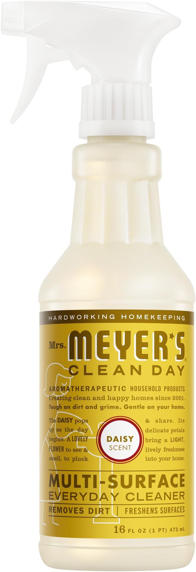 MRS. MEYER'S CLEAN DAY Multi-Surface Everyday Cleaner, Daisy Scent, 16 Fl Oz Bottle