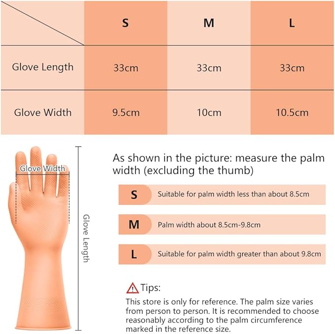 AUAUY Reusable Kitchen Dishwashing Gloves, Rubber Household Cleaning Gloves, Non-Slip Waterproof Dish Glove for Women Men