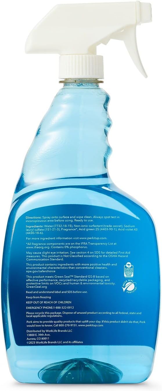 Sustainable Earth Citrus Glass Cleaning Spray, 32 oz Bottles, 12/Carton — Ammonia‑Free Streak‑Free Glass & Surface Cleaner