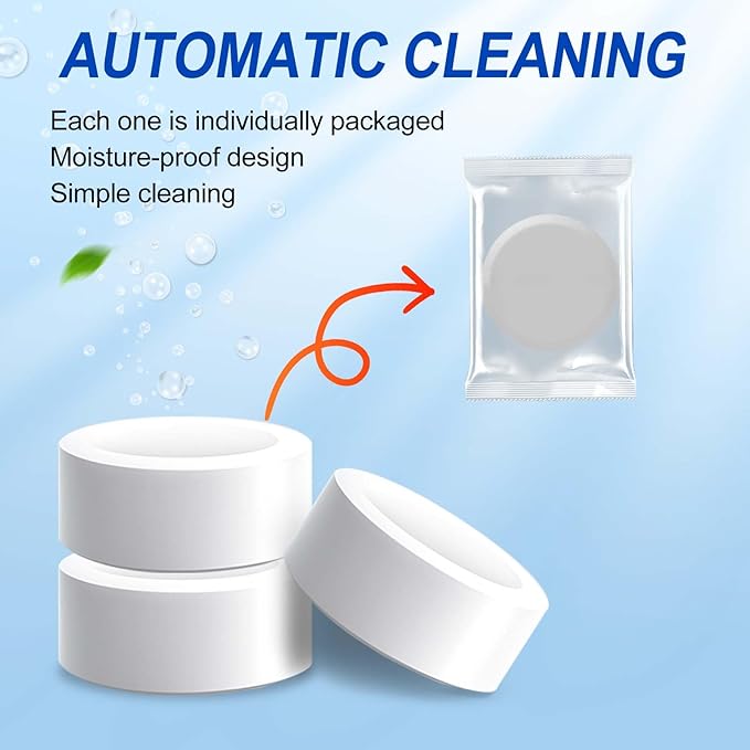 Automatic toilet cleaning tablets,50 packs-bleaching, descaling, deodorizing-water tank drop tablets, fresh smell, safe, for removing stains and scale, recommended for most toilets, cost performance