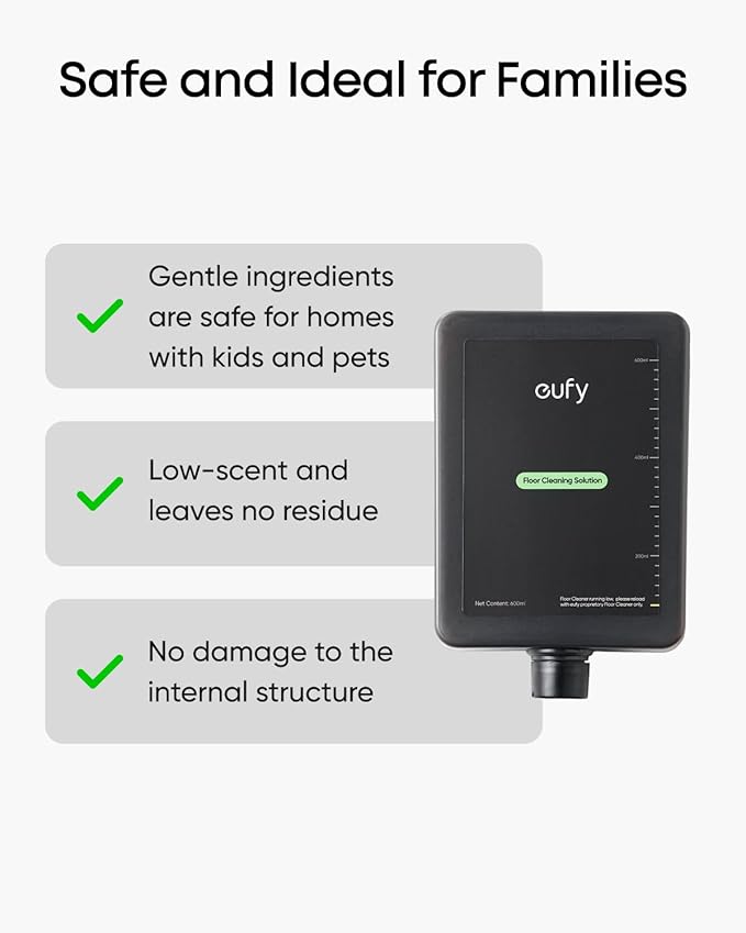 eufy Official Hard Floor Cleaner Accessories for Omni S2, Gentle Ingredients, Low-Scent, Suitable for Various Surfaces